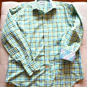EUC Thomas Dean Button Up Mens Plaid Shirt size XL